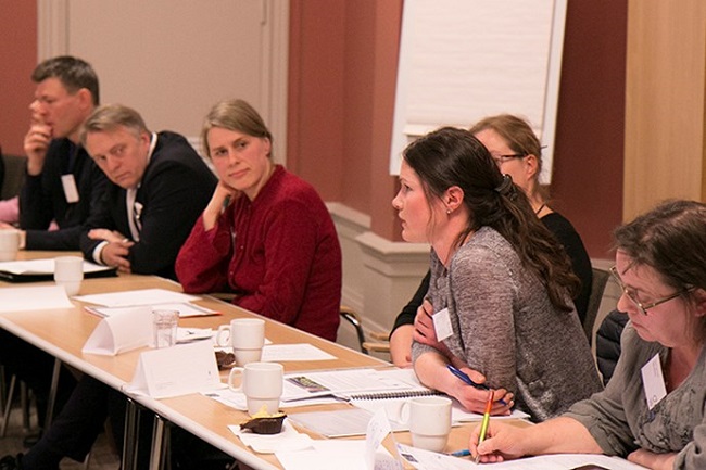 Some participants hold a group discussion. Photo: Johanna Ljung/Government Offices 
