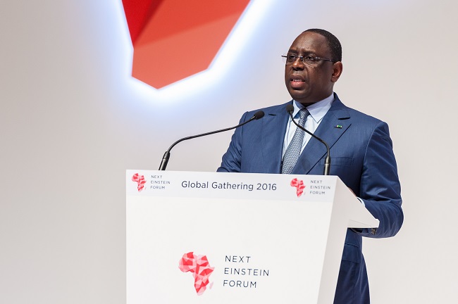President Sall tells the audience that science must make Africa better