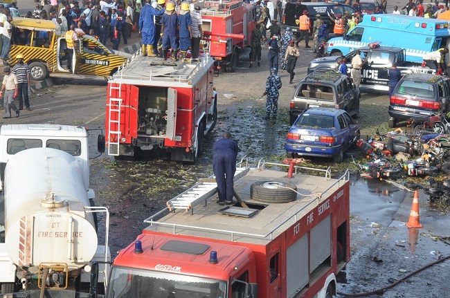 The scene of a suicide bomb attack