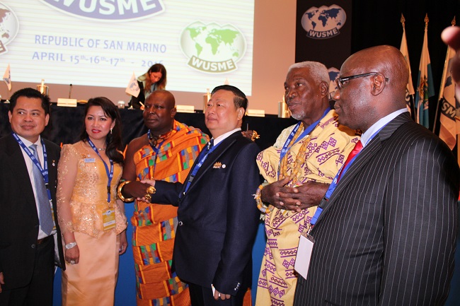 Ambassador Nyenabo (1st from right) and some of the delegates