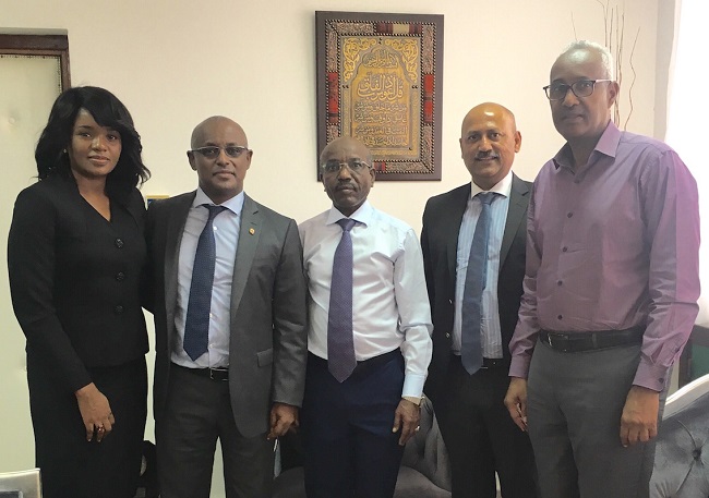 (Left to Right): Tope Akinmade (Senior Associate-Country&Investor Relations, AFC); Dawit Michael Gebre-ab (Senior Director- Strategic Planning, Djibouti Ports&Free Zones Authority); H.E. Ali Guelleh Aboubaker (Minister of Investments in the Office of the President); Sanjeev Gupta (Executive Director-Financial Services, AFC); Aboubaker Omar Hadi, Chairman, Djibouti Ports&Free Zones Authority)